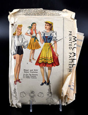 McCall's Pattern #792 Misses & Girls Dance Gypsy Costumes VTG 1940s Complete Cut