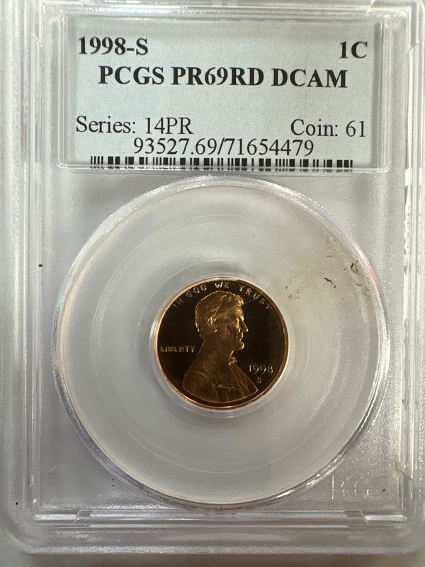 1998 S PR69RD DCAM Lincoln cent