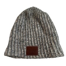 Love Your Melon Gray Ribbed Knit Beanie Hat 100% Cotton made in USA