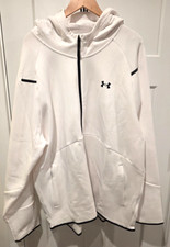 Image of Under Armour Unstoppable Fleece Full Zip Hoodie Jacket Mens 3XL NWT White/Black