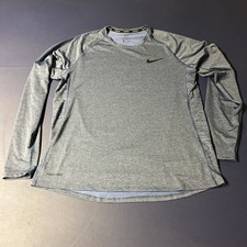 Nike Pro Dri-FIT Shirt Mens XL heather Blue Long Sleeve Slim Fit BV5594-451
