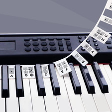 Removable Piano Key Stickers Note Labels for 88 Key Full Size Silicone Reusable