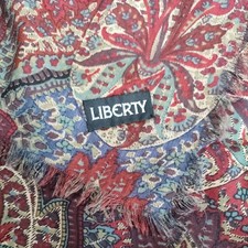 Vintage Liberty Of London Pure Wool Shawl Scarf Paisley Print Fringe 53in Square