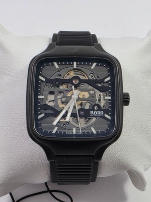 Rado True Square SWISS Automatic Open Heart Black Ceramic Men's