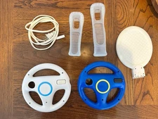 Nintendo Wii LOT 2 OEM Wheel Remote Controller Mario Kart & More
