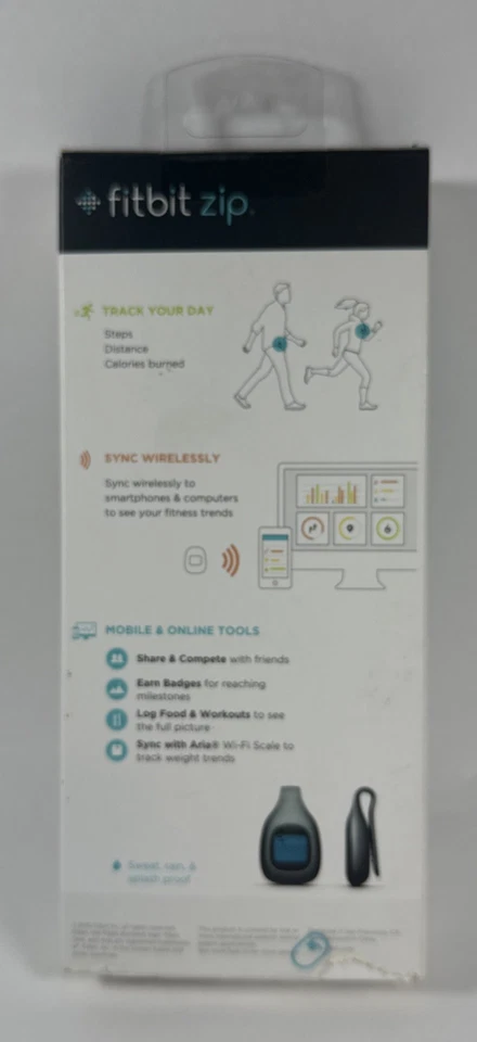 Brand New Sealed Fitbit Zip Wireless Activity Tracker FB301C Black Accelerometer - Image 2 of 4