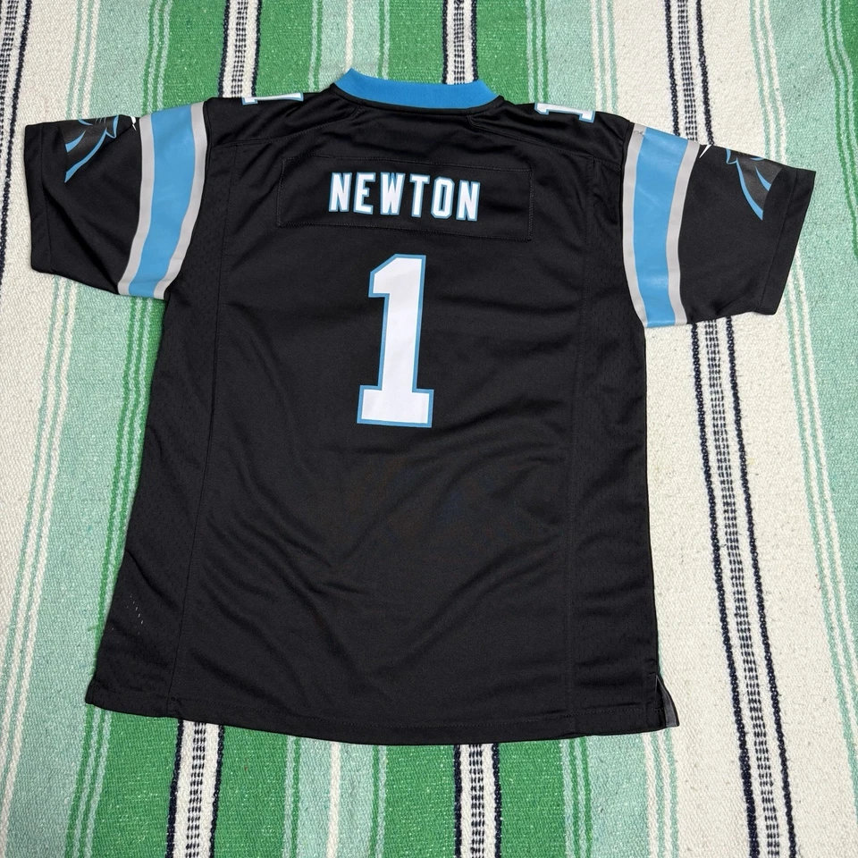 Camiseta deportiva negra Cam Newton #1 Carolina Panthers Youth XL 18/20 Nike On Field NFL Foto 2 de 4