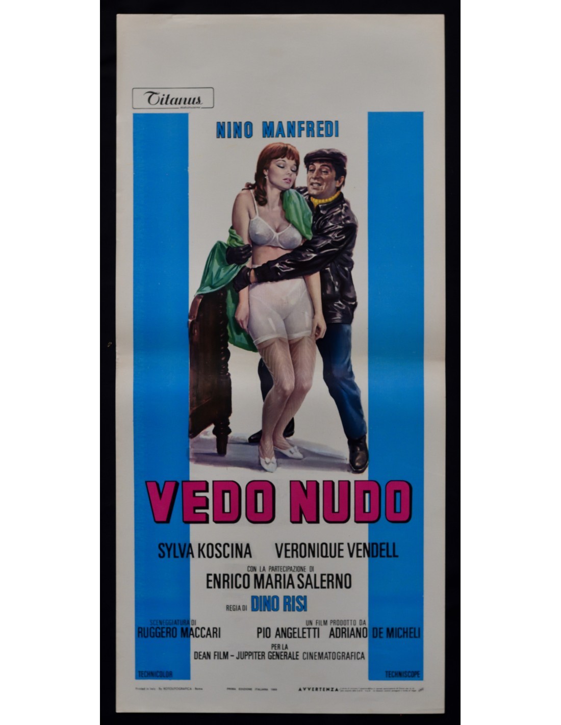 Locandina originale film Vedo nudo (1969) - Regia di Dino Risi