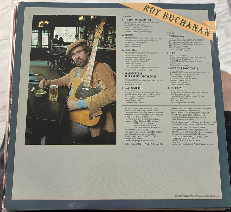 Roy Buchanan ‎"Loading Zone" Lp Vinyl Record 1977 Atlantic Records Blues Foto 2 de 4