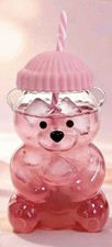 Cute Pink Bear Straw Glass Cup, 20oz Adorable Glass Mug with Straw   
