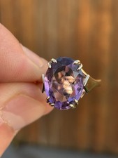 9ct Gold 5ct Old Cut Amethyst Vintage Heavy Ring 4.2 Grams