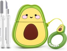Cute Airpods Case, Avocado 2 3D Fruit 1st Green
