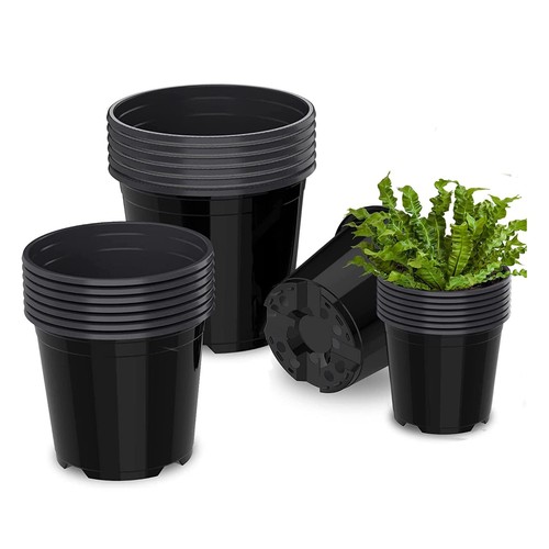 4 5 6 Inch Nursery Pots, 21 Packs Variety Plastic Pots with Drainage Hole, Pl...