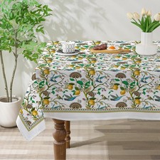 Spring Tablecloth 60x84 Inch Rectangle - Lemon Hummingbird Spring Decorations...