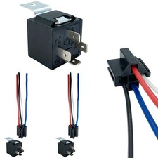 Automotive 4-Pin 12V DC SPST Relay Kit 40/30AMP Pack of 2 for Cars Trucks NEW