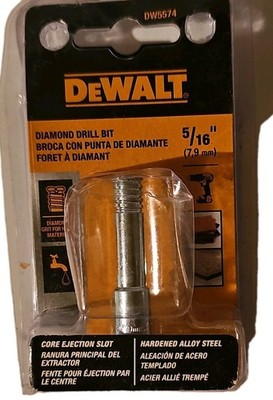 DEWALT DW5574 5/16 in Diamond Drill Bit, Hardened Alloy Steel, Silver