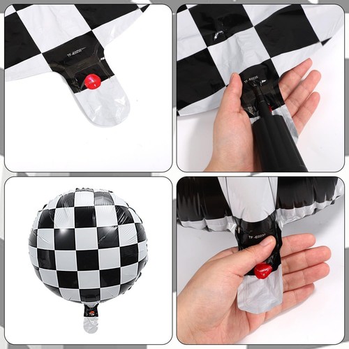 Race Car Birthday Balloons, 40 Inch Large Black Racetrack Number 1 Balloon - 第 4/7 張圖片