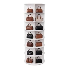 7 Tier Rotating Shoe Rack Tower Vertical Handbag White Rotating Shoe Rack Tower