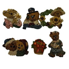 Boyds Lot of 6 Wearable Resin Pins BEARWEAR Vintage Collectible Brooches