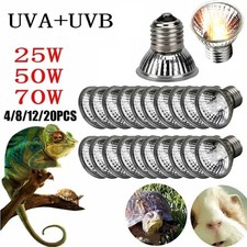 4/8/12/20PCS UVA UVB 25/50/75W Reptile Heat Basking Light Bulb Lamp For Reptil  