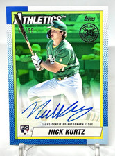 2025 Topps Update Nick Kurtz 1990 Auto Green #90AU-NK RC Rookie /99 Color Match