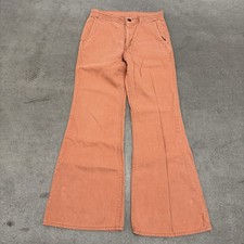 vtg 70s Levis 646 Pants womens fit 28x30 Bell Bottom Flare Corduroy Rust Orange
