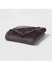 Full/Queen Microplush Bed Blanket Hot Coffee - Threshold Cozy Polyester 90x92