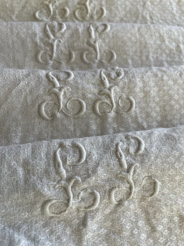 Serviettes de table anciennes Monogramme LL/ Linge Ancien Old  napkins/7449V6 - Photo 2/4