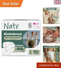 Ultra-Soft BioEmbrace Diapers for Infants | Size 3, 100 Count | 100% Leak Proof 0.44 per nappy