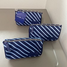 United Airlines Brooks Brothers Amenity Toiletry Bags 3 Blue Lot