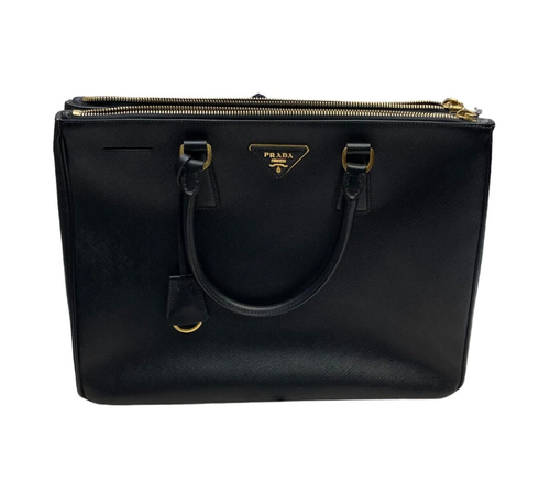 Prada Saffiano Lux Nero Black Leather GHW Double Zip Large Hand Tote Bag BN1786 - Picture 4 of 24