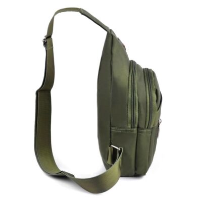 Westend Olive Green Crossbody Canvas Sling Bag Backpack  display picture 2