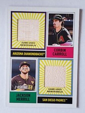 CORBIN CARROLL / JACKSON MERRILL 2025 Topps Heritage DUAL PLAYER RELIC 