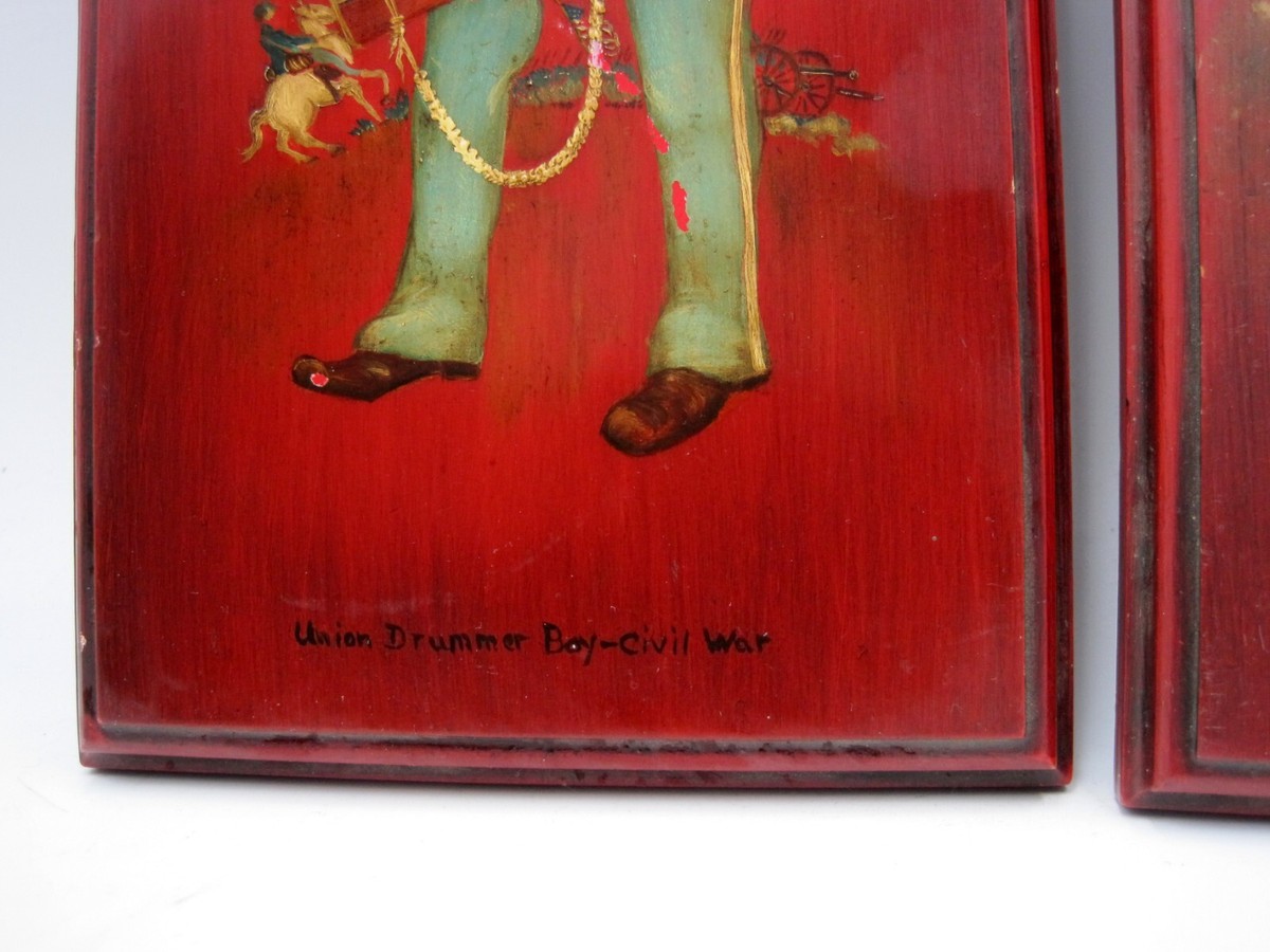 Set 3-Yorkcraft? Wooden Wall Paintings Revolutionary/1812/Civil