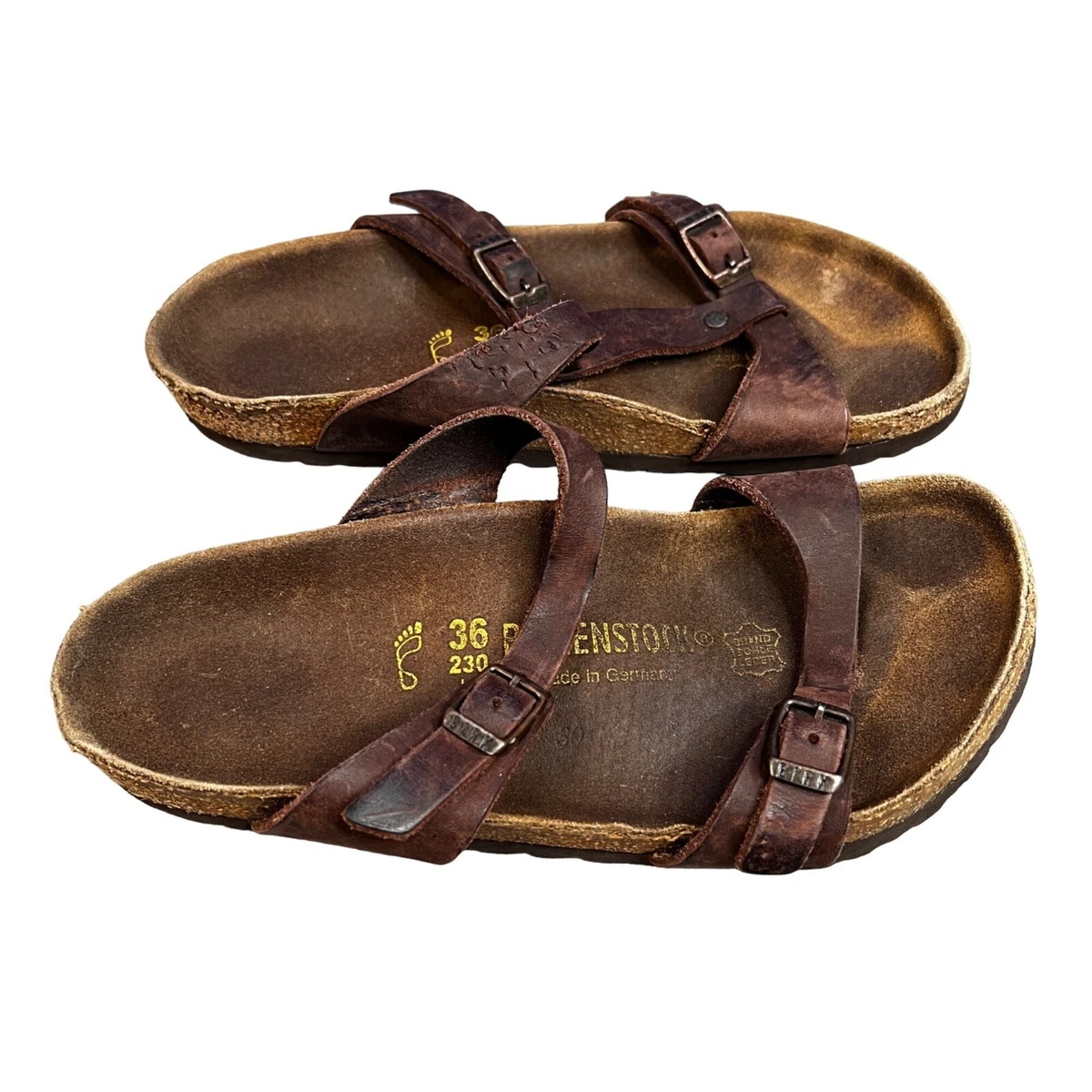 Birkenstocks Size 36. 230 Genuine Leather Womens Sandals Made In