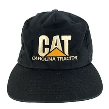 Vtg CAT Caterpillar Carolina Tractor Hat Louisville Mfg Snap Back Baseball Cap