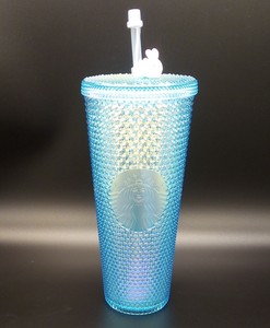 2020 Starbucks China Iridescent Blue Diamond Studded Tumbler with