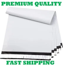 POLY MAILERS SHIPPING ENVELOPES PLASTIC WHITE SELF SEALING MAILING BAGS 2MIL