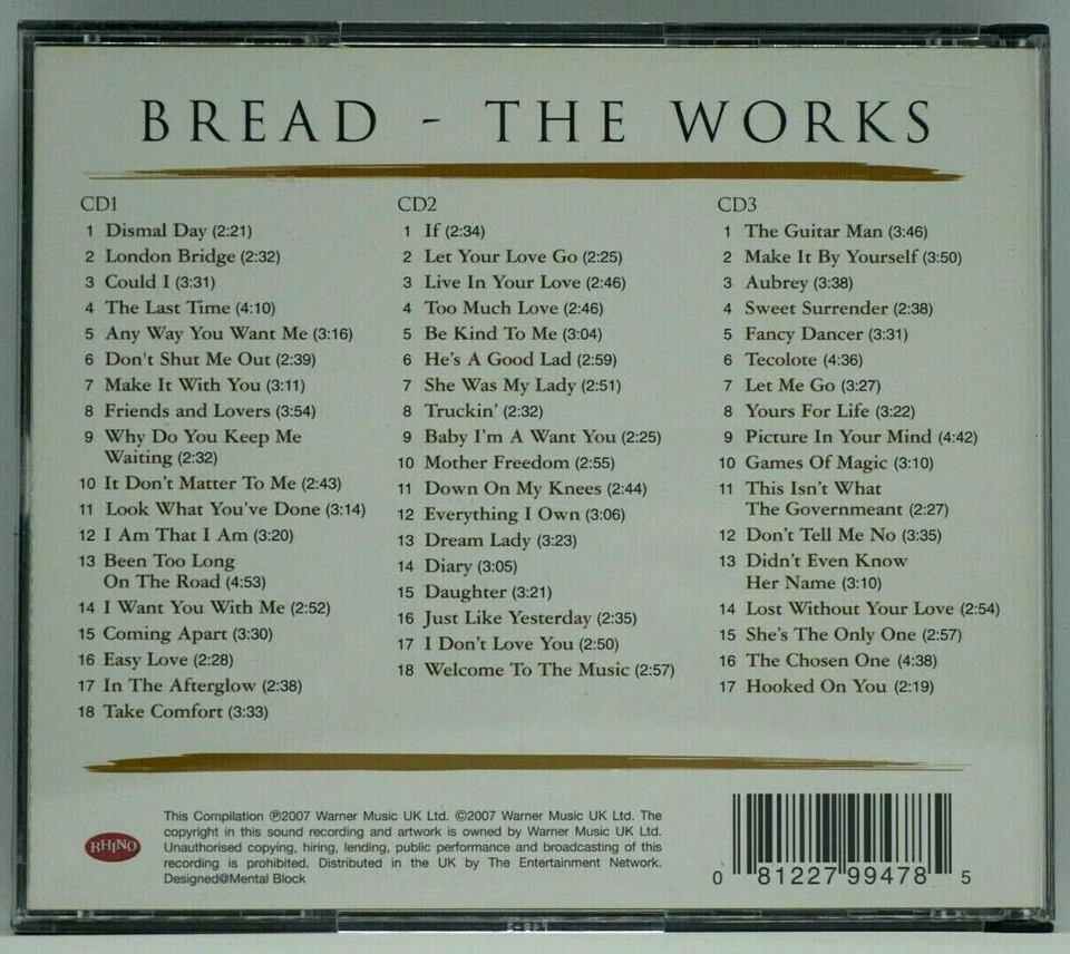 Bread : THE WORKS - A 3CD Retrospective - David Gates - Guitar Man - RARE - Image 2 of 4