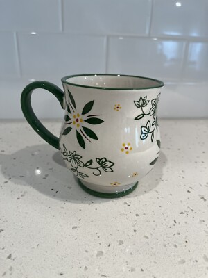 Temptations Old World/Floral Lace GREEN Footed Coffee Mug/Tea Cup 16 oz By  Tara | eBay