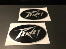 Peavey  Sticker decal 2pc Set Car window music audio records drums guitar 3x5