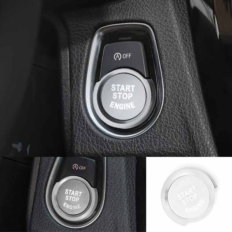 For BMW X2 F39 Car One-Click Startup Button Silver Aluminum 2018-2021 Cover Trim