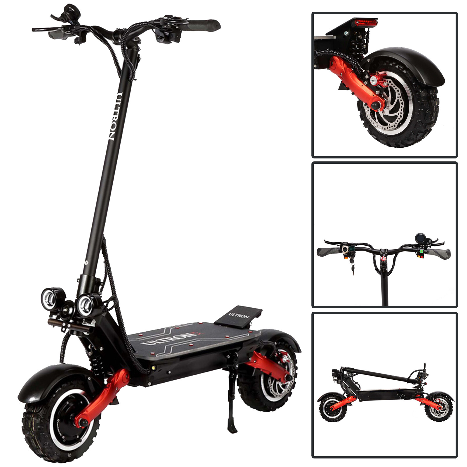 ULTRON Folding Dual Motor 24AH 60V 6000W commute E-Scooter 11