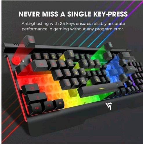 VicTsing PC265A RGB Metallic Base Wired Gaming Keyboard, Backlight High Performa - Picture 4 of 8