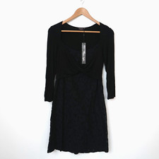 BNWT  Phase Eight / 8  Black Lace Jersey Dress Size S Italian Collection