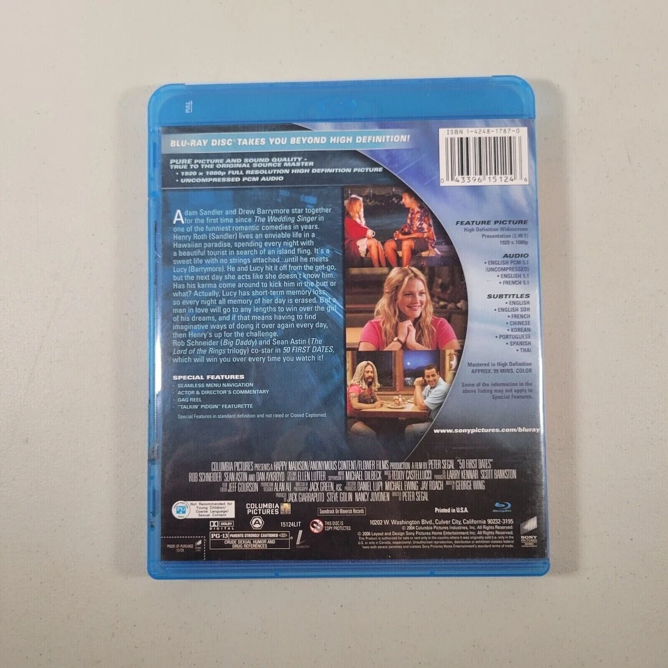 50 First Dates Blu-ray Disc 2006 Partially Sealed Unopened Romantic Comedy Foto 2 de 4
