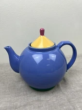 Vtg 1980s Lindt Stymeist Colorways Teapot w/Lid Ceramic Colorblock Modern
