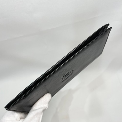 CELINE Long Wallet Bifold Purse Embossed Triomphe Logo Leather Black Authentic - Picture 4 of 22
