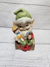 Vtg HomCo HOME INTERIORS Christmas Elf w/ Hammer and Toy #5406 Christmas Decor