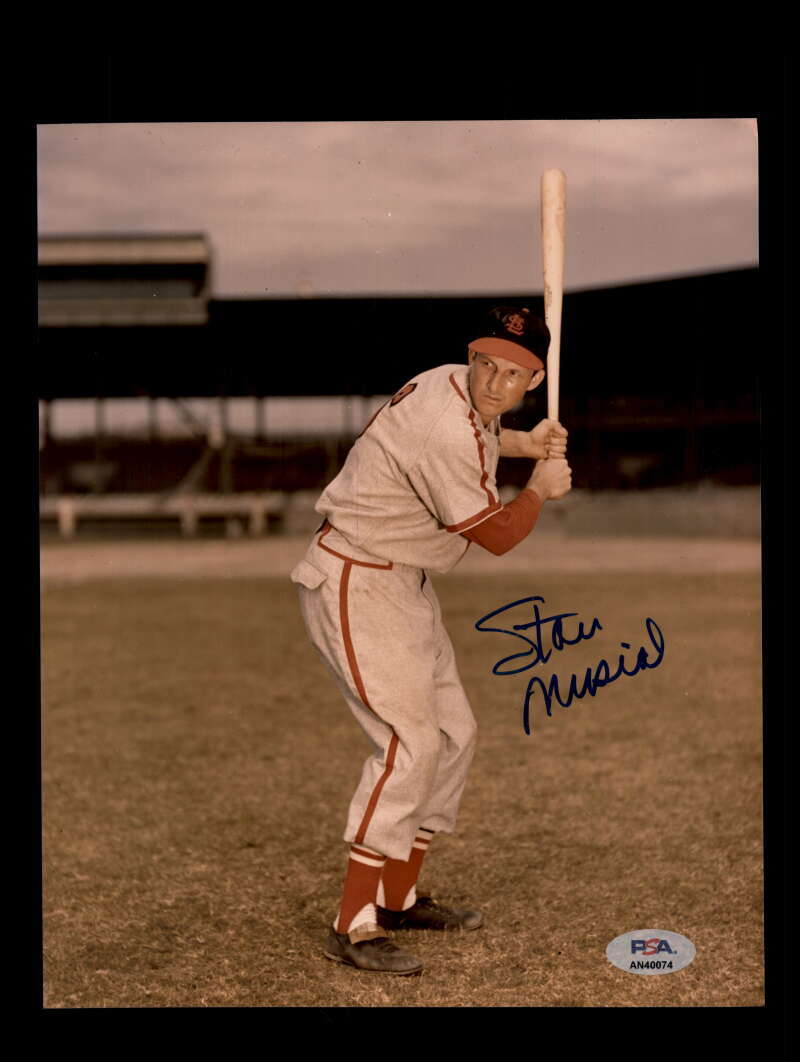 Stan Musial PSA DNA Signed 8x10 Photograph Autograph Cardinals